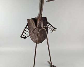 Lot 233 | Vintage Recycled Metal Yard Bird Statue
