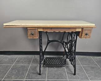 Lot 239 | Singer Sewing Table with Natural Stone Top