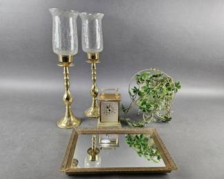 Lot 52 | Vintage Vanity Mirror Tray, Candlesticks & More!