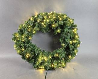 Lot 465 | 2 Red Sleigh Prelit LED Wreaths