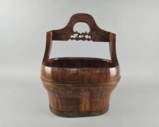 Lot 167 | Antique Chinese Wooden Water Bucket