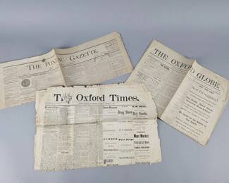 Lot 533 | 1800s Pontiac Gazette & Oxford Globe Newspapers