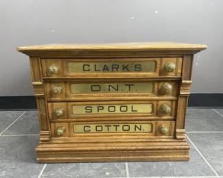 Lot 282 | Golden Oak Clark O N T Thread Display Cabinet