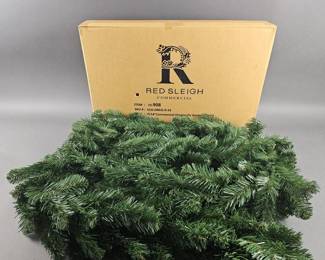 Lot 492 | New Red Sleigh 9'×14" Oregon Fir Garland Lot
