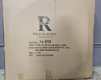 Lot 500a | New Red Sleigh 48" Olympia Pine LED Wreath