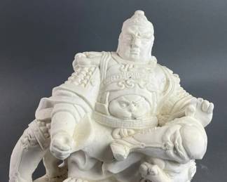Lot 235 | Large Carved Stone Asian Warrior Statue