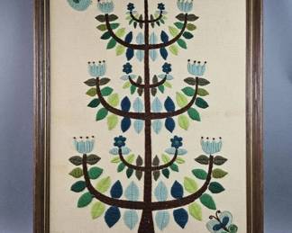 Lot 101 | Mid Century Tree of Life Crewelwork