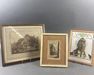Lot 505 | Antique French Etching Paris L' Hotel & More