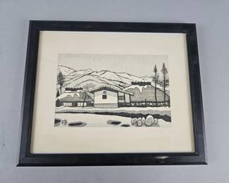 Lot 503 | 11"×9" Gihachiro Okuyama Woodblock Print