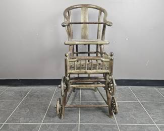 Lot 245 | Antique Asian Convertable High Chair/Stroller