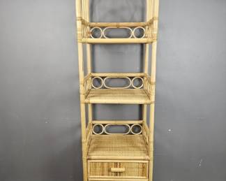 Lot 273 | Vintage Bamboo/Rattan 3 Drawer Bookcase