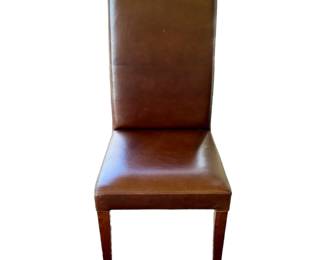 Set of 10 Pottery Barn Grayson Leather Chairs