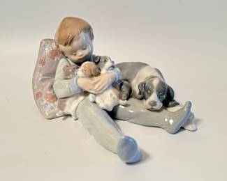 Lladro - Boy and his Pups