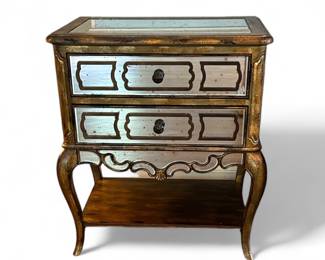 PAIR of antique mirrored side tables