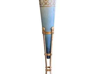 PAIR of Blue Toile Flower Stands