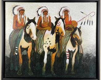 Kevin Red Star "Old Warriors..." Acrylic on Canvas