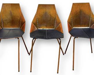 (3) Blu Dot "Real Good" Copper Back Chairs w/ Pads