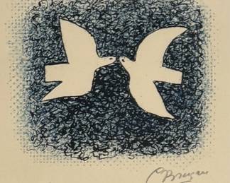 Georges Braque 'Doves' Lithograph on Arches Paper