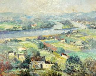 Lucien Delarue "River" Oil on Canvas