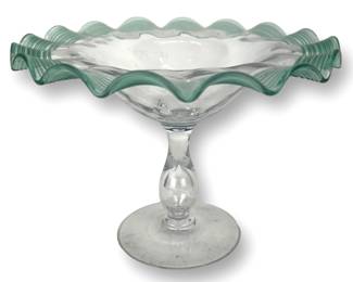 Steuben Threaded Glass Compote
