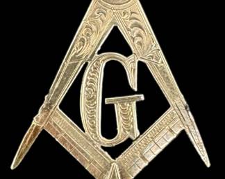 Antique Gold Masonic Watch Key