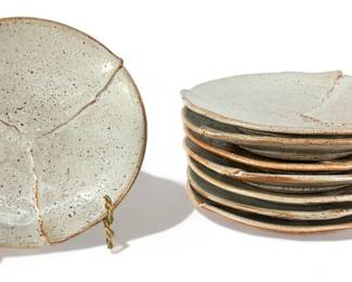 (8) Randy Johnston Pottery Dinner Plates
