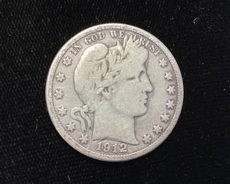 1912-p BARBER SILVER HALF DOLLAR COIN