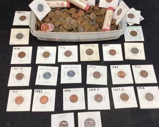 ASSORTED PENNY COLLECTION, LINCOLN WHEAT SOME INDIAN HEAD