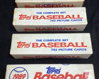 4 COMPLETE SETS) 3 1987 TOPPS & 1 1989