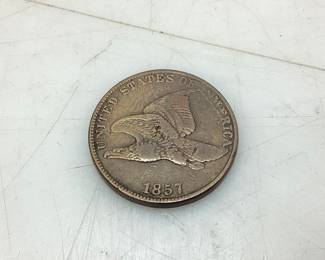 1857 FLYING EAGLE 1 CENT COIN