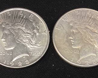 1923-S & 1923 SILVER PEACE DOLLARS