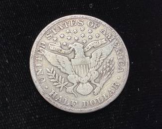 1912-p BARBER SILVER HALF DOLLAR COIN