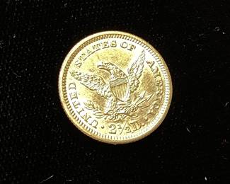 1902 $2.50 GOLD QUARTER LIBERTY HEAD EAGLE COIN,