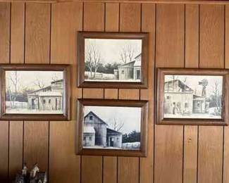 4 Robert Nidy Rural America Black White Prints With Wooden Frames