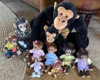 Monkey Lot With Large Monkey Plushie