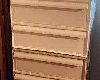 10 Drawer Plastic Storage Dresser 6 Light Beige, 4 Off White
