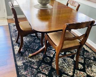 Antique Claw Foot Wood Dining Table and Chairs