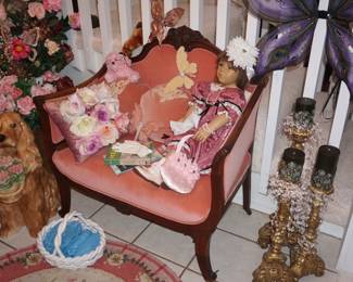 chair, dolls, decor