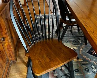 Set 6 Country Solid Wood Chairs, 2 with arms and 4 without