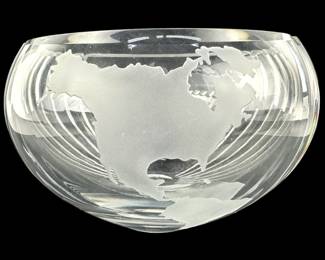 Tap Air Portugal Crystal Globe Bowl 1994