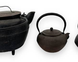 (3) Japanese Cast Iron Teapots