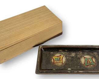 Shimoaka Tatsuzo Stoneware Tray in Box