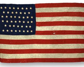 Antique 46 Star Cloth Sewn American Flag