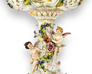 Dresden Porcelain 'Winged Putti' Centerpiece