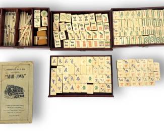 1920s Mahjong Set - Carved Bone