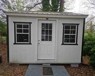 10 by 12 new storage shed....purchased three months ago for 5000.  Power and insulation added.  You move 3500