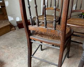 No makers mark - Cane in good condition. Chairs need to be cleaned but otherwise good condition. Asking $200 for all 4.