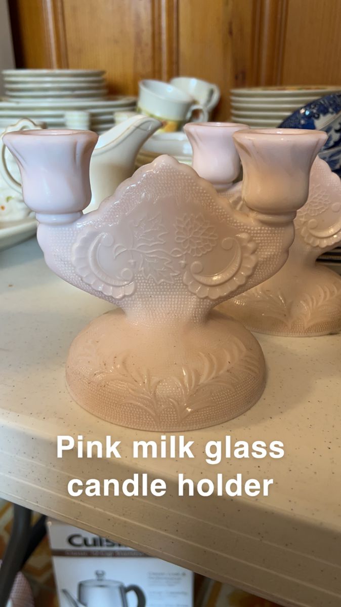 Pink Milk glass