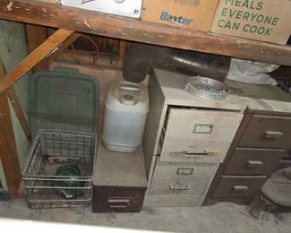 #2462 • Filing Cabinet and Wooden Dresser

