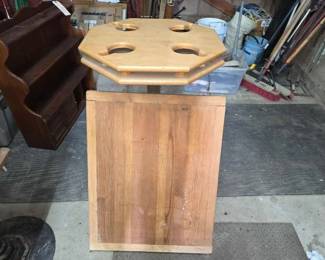 #2386 • Octoganal Table with Cup Holders and Cutting Board

